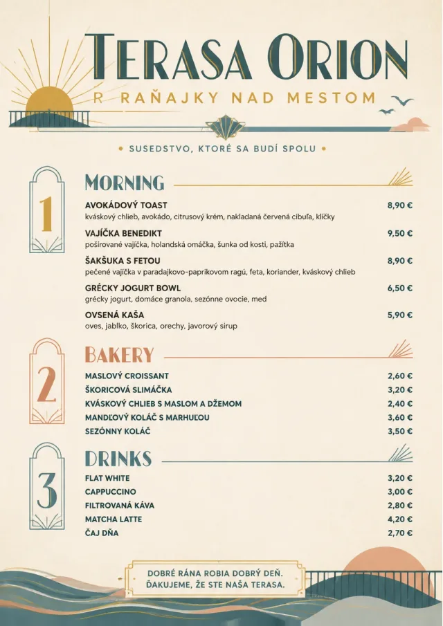 Sunrise Short Carte brunch-menu menu template preview