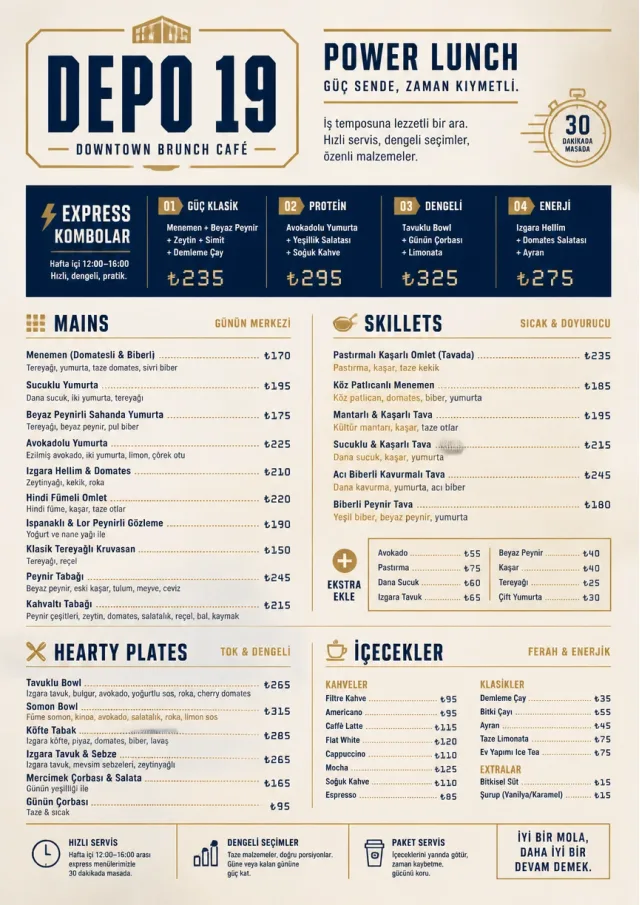 Power Lunch brunch-menu menu template preview