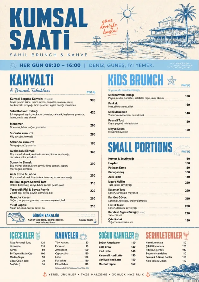 Coastal Midday brunch-menu menu template preview