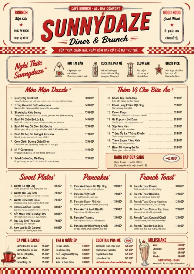 Diner Comfort brunch-menu menu template preview