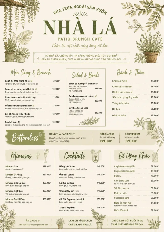 Garden Patio Day brunch-menu menu template preview