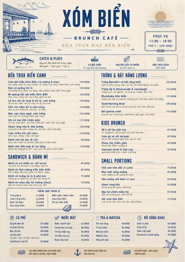 Coastal Midday brunch-menu menu template preview