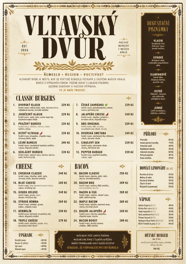 Heritage Tradition burger-menu menu template preview