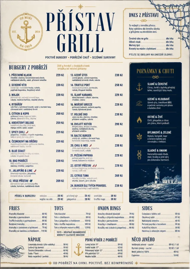 Coastal Regional burger-menu menu template preview
