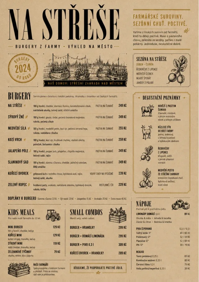 Farm Table Rustic burger-menu menu template preview