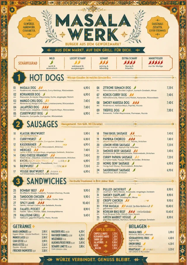 Spice Market Bold burger-menu menu template preview