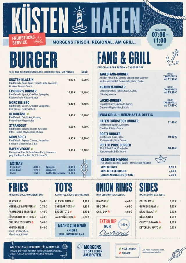 Coastal Regional burger-menu menu template preview