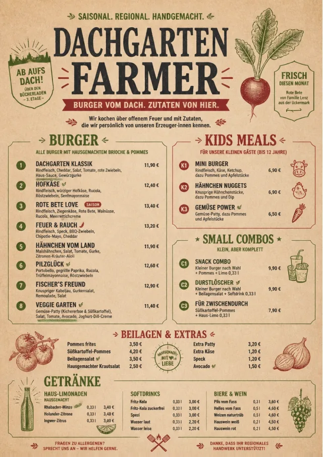 Farm Table Rustic burger-menu menu template preview