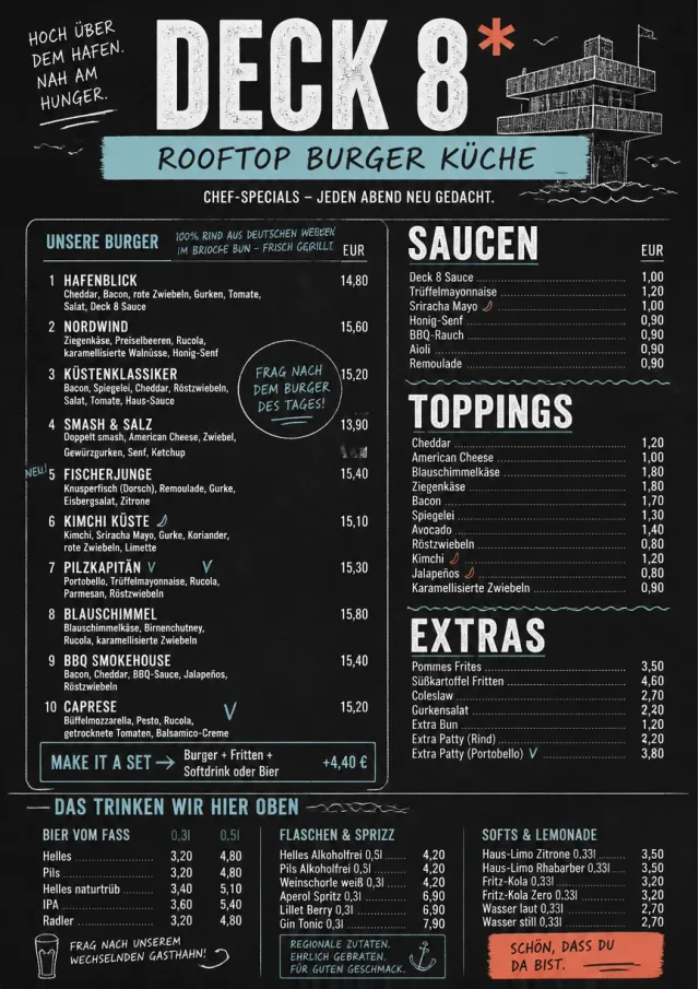 Chef Specials Board burger-menu menu template preview