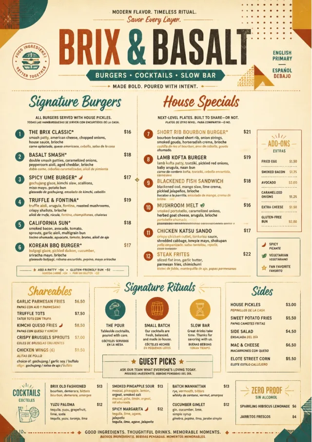 Modern Fusion burger-menu menu template preview
