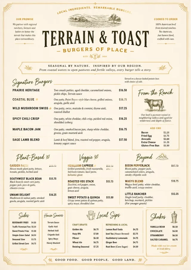 Fine Regional burger-menu menu template preview