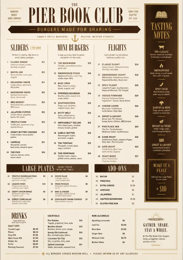 Family Style Feast burger-menu menu template preview