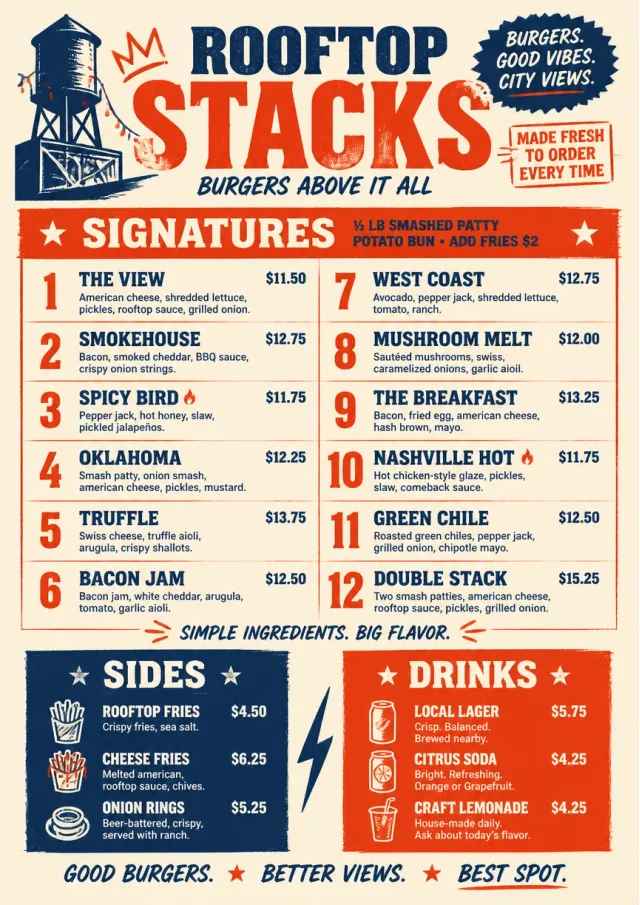 Street Stall Flyer burger-menu menu template preview