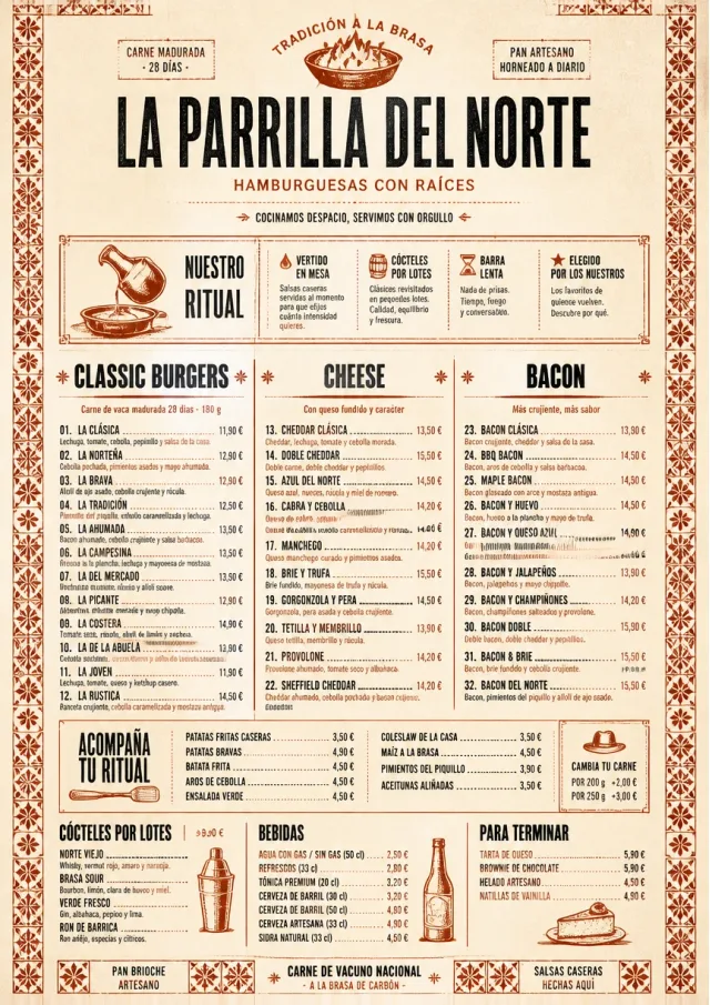 Heritage Tradition burger-menu menu template preview