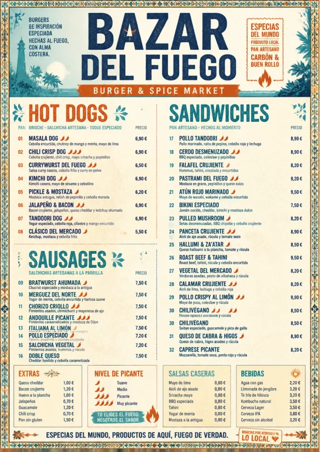 Spice Market Bold burger-menu menu template preview