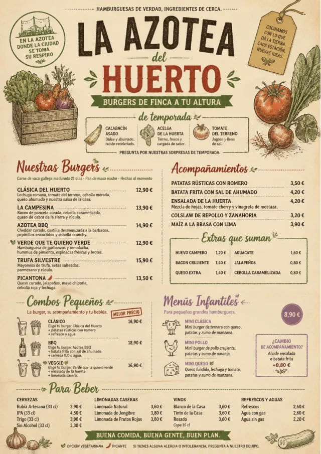 Farm Table Rustic burger-menu menu template preview