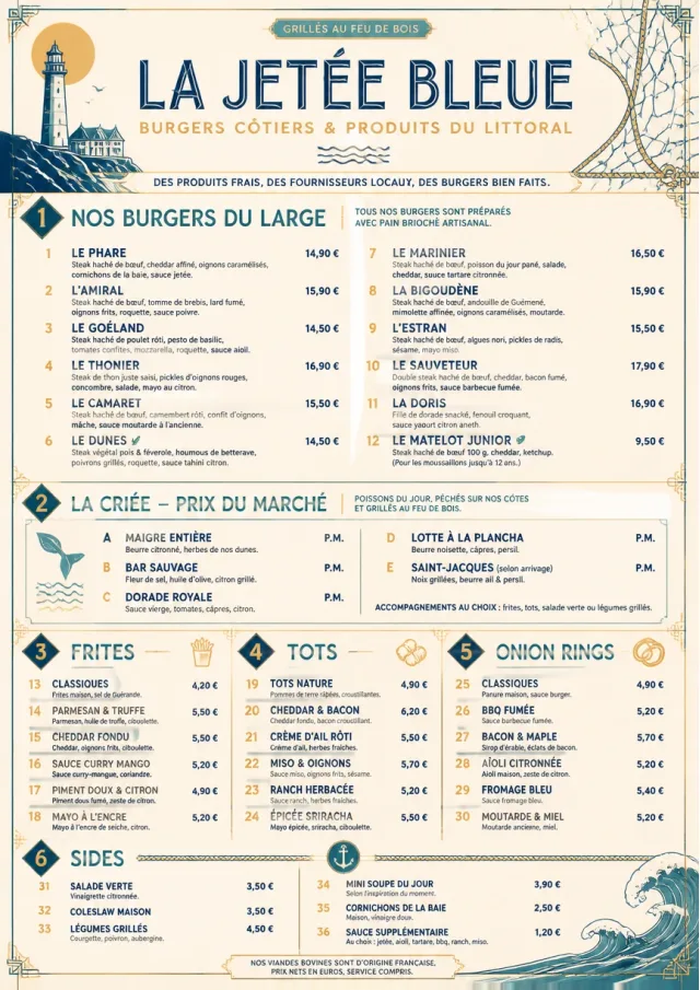 Coastal Regional burger-menu menu template preview