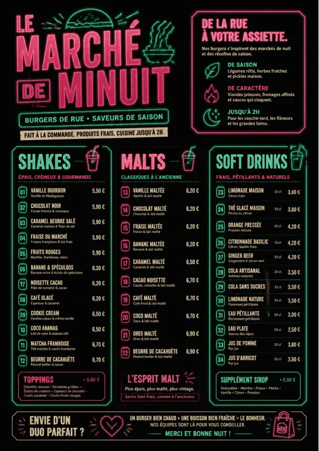 Night Market Neon burger-menu menu template preview
