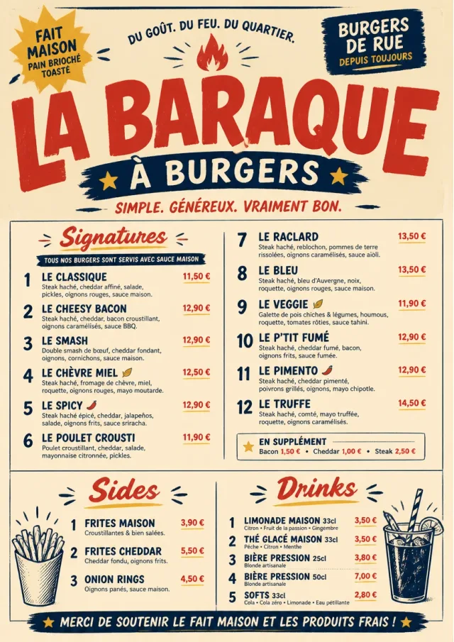 Street Stall Flyer burger-menu menu template preview