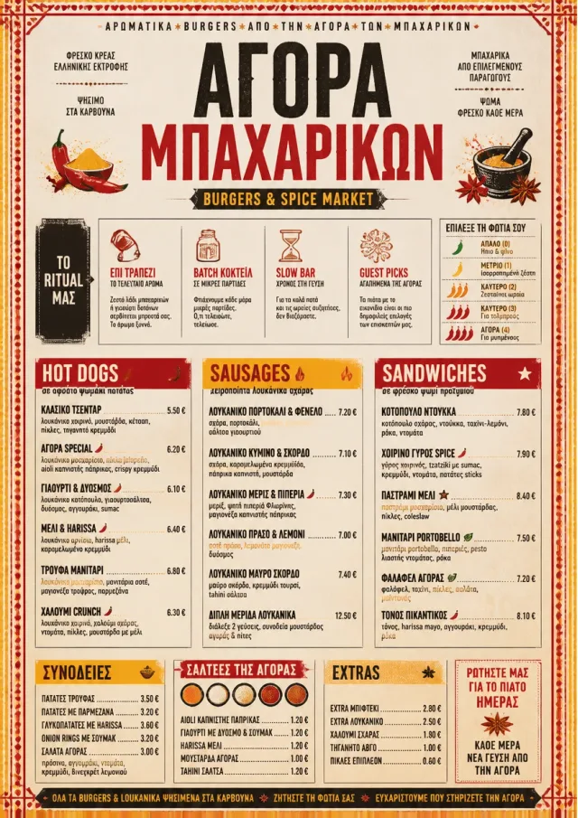 Spice Market Bold burger-menu menu template preview