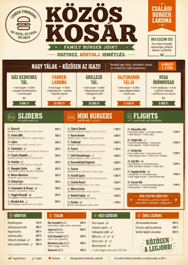 Family Style Feast burger-menu menu template preview