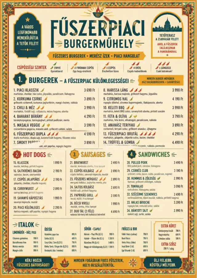 Spice Market Bold burger-menu menu template preview
