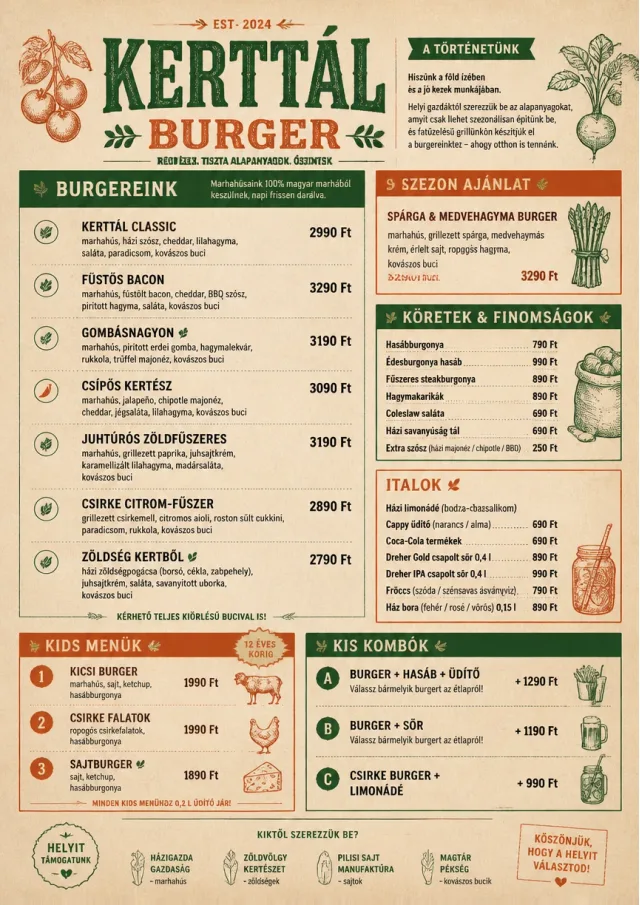 Farm Table Rustic burger-menu menu template preview