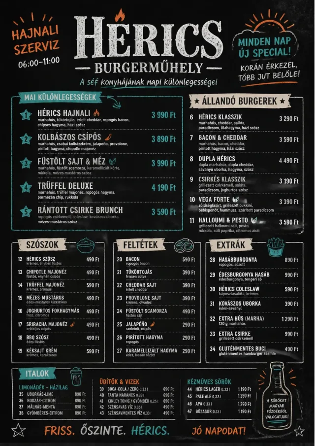 Chef Specials Board burger-menu menu template preview