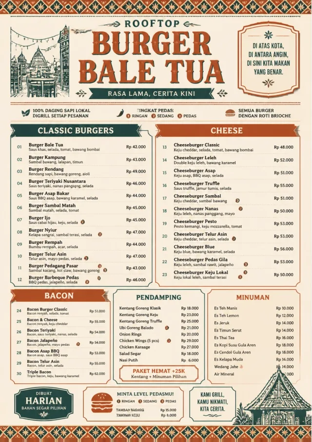 Heritage Tradition burger-menu menu template preview