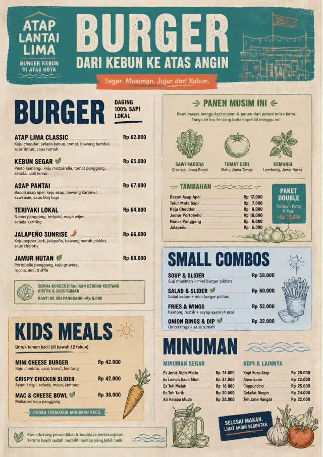 Farm Table Rustic burger-menu menu template preview