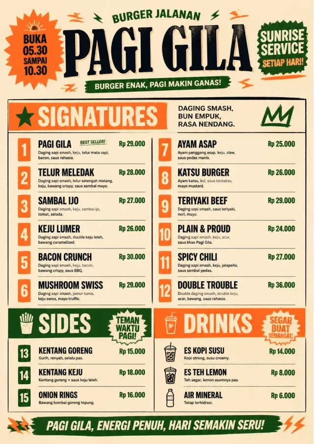 Street Stall Flyer burger-menu menu template preview