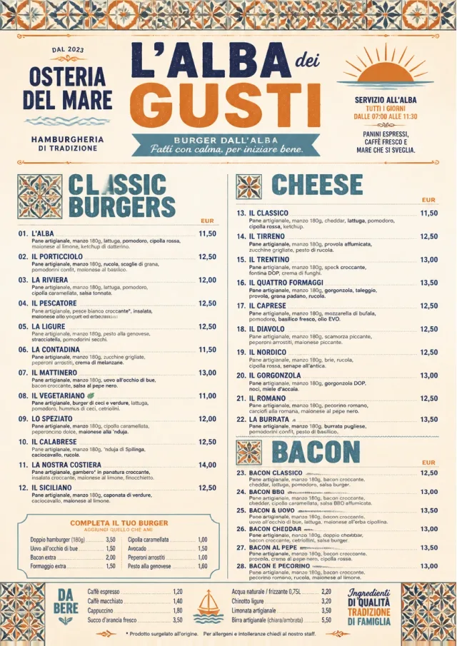 Heritage Tradition burger-menu menu template preview