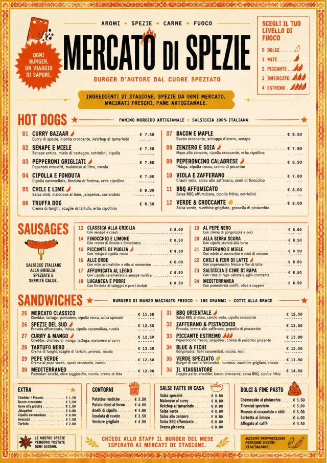 Spice Market Bold burger-menu menu template preview
