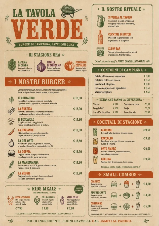 Farm Table Rustic burger-menu menu template preview