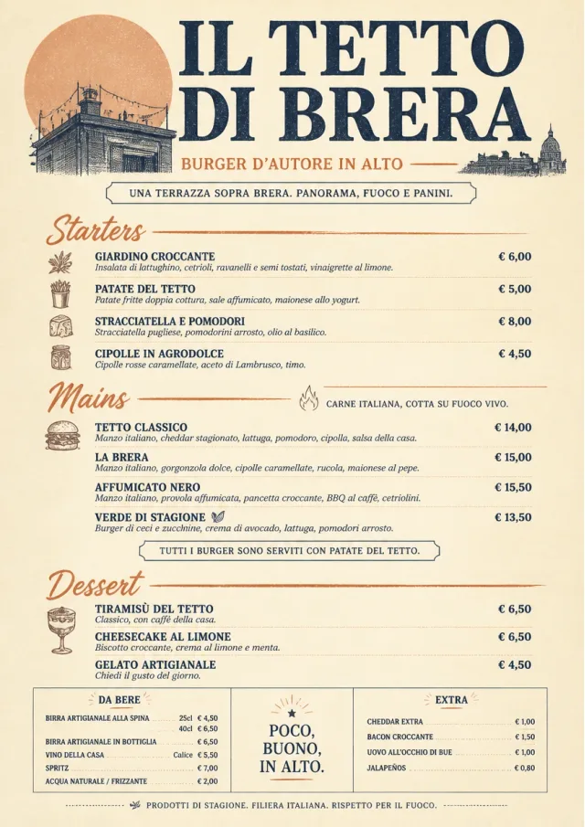 Chef Carte Brève burger-menu menu template preview
