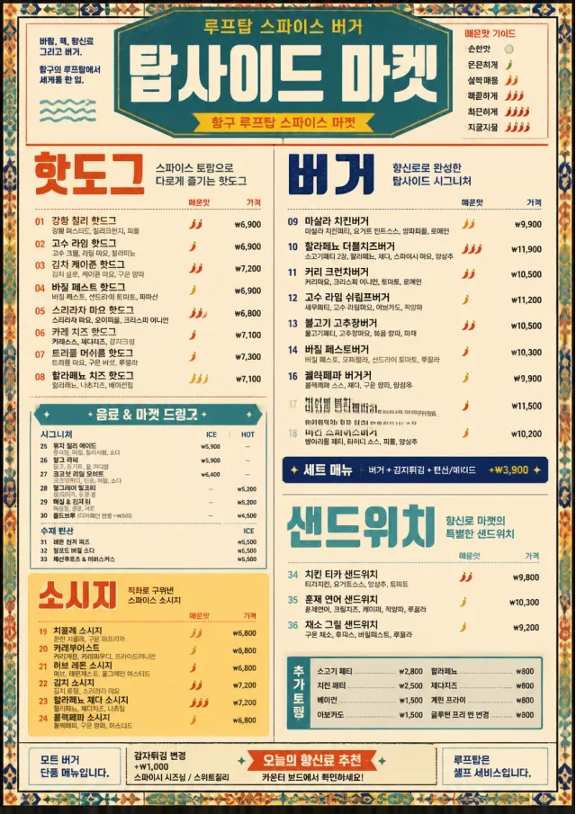 Spice Market Bold burger-menu menu template preview