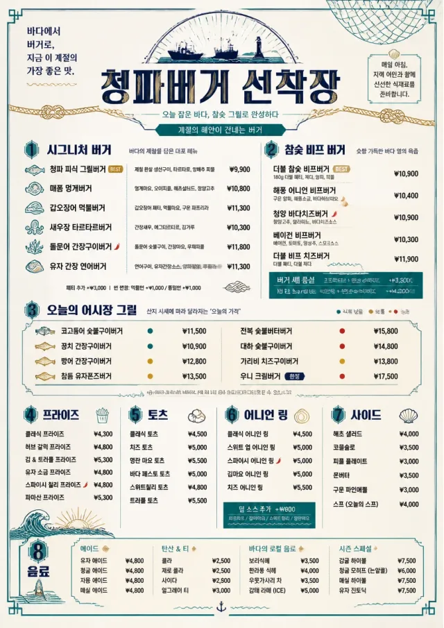 Coastal Regional burger-menu menu template preview