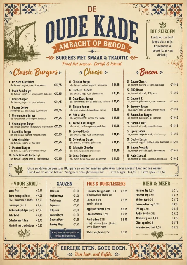 Heritage Tradition burger-menu menu template preview