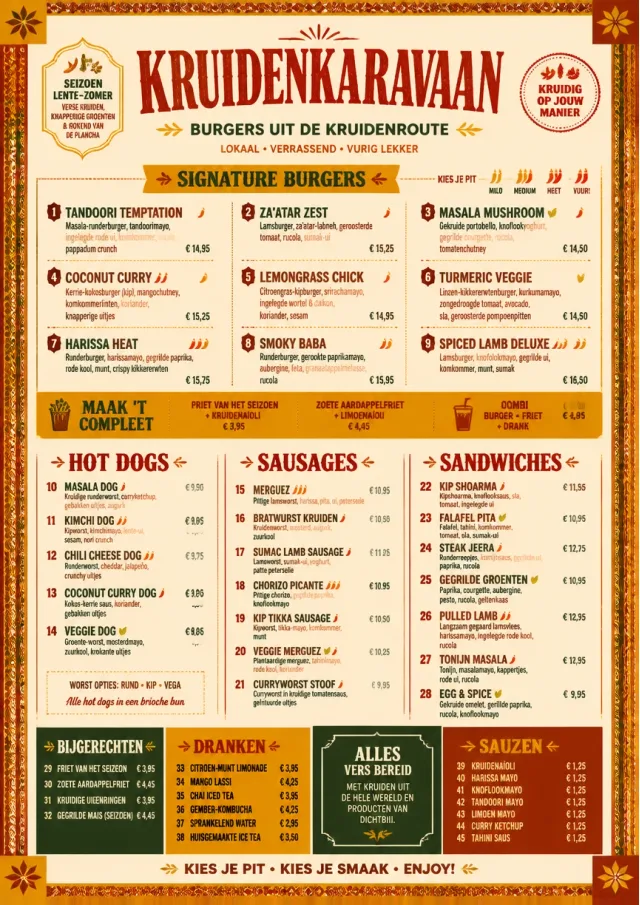 Spice Market Bold burger-menu menu template preview