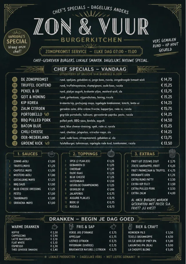 Chef Specials Board burger-menu menu template preview
