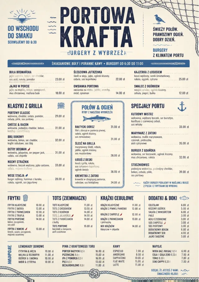 Coastal Regional burger-menu menu template preview