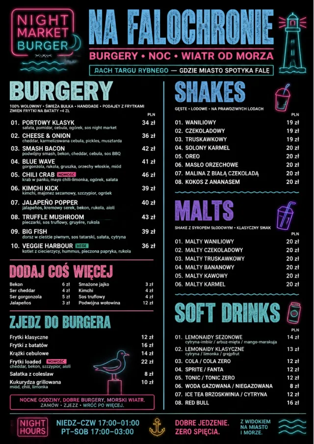 Night Market Neon burger-menu menu template preview