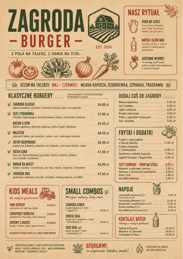 Farm Table Rustic burger-menu menu template preview