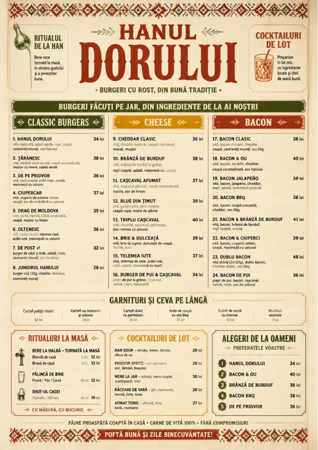 Heritage Tradition burger-menu menu template preview