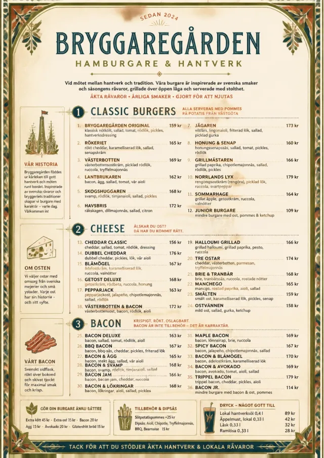 Heritage Tradition burger-menu menu template preview