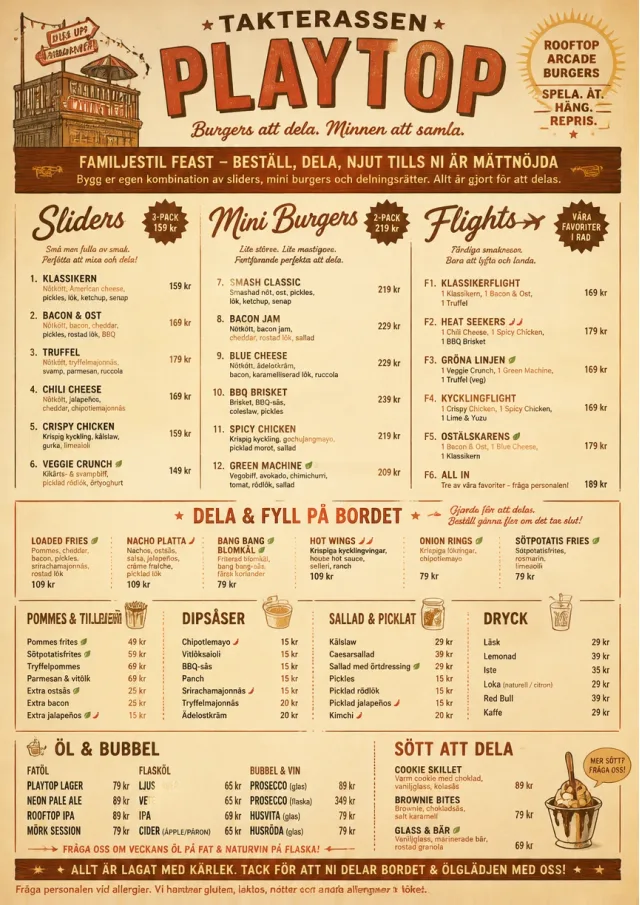 Family Style Feast burger-menu menu template preview