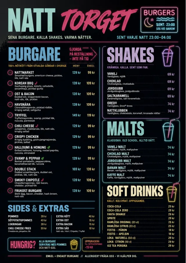 Night Market Neon burger-menu menu template preview