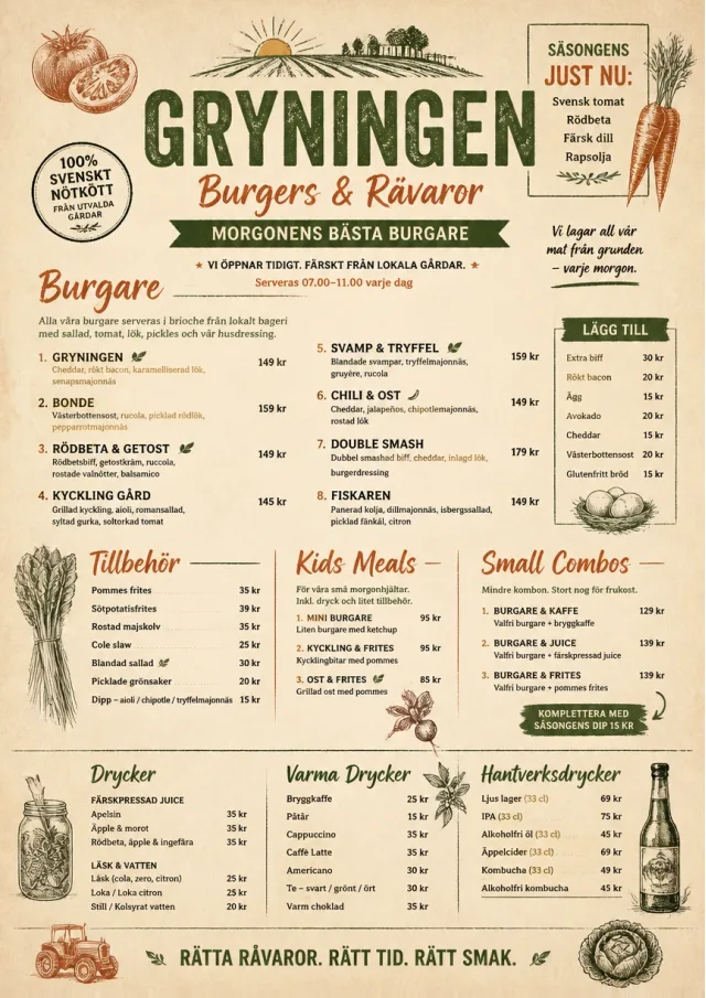 Farm Table Rustic burger-menu menu template preview