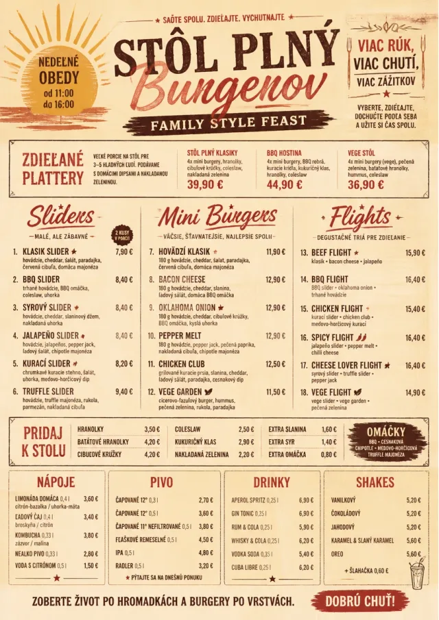 Family Style Feast burger-menu menu template preview