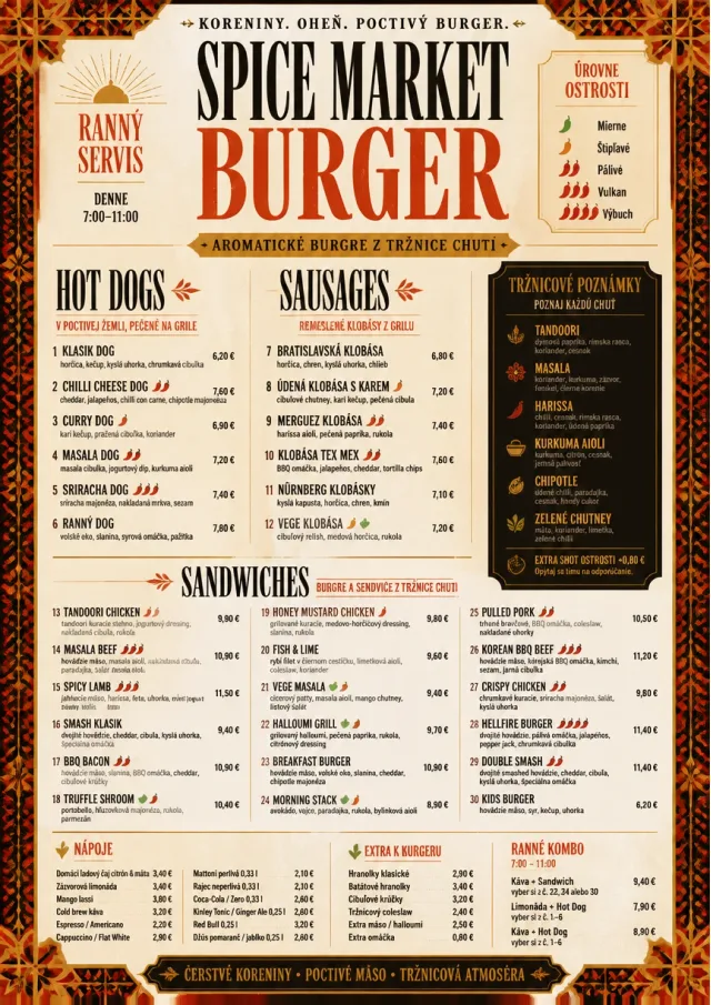 Spice Market Bold burger-menu menu template preview